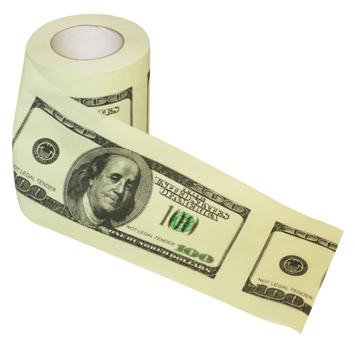 Toaletný papier 100 dolárovky 